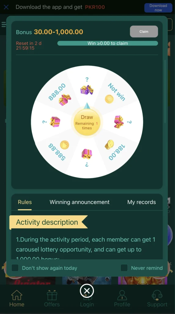 K6 Club Game Spins Wheels